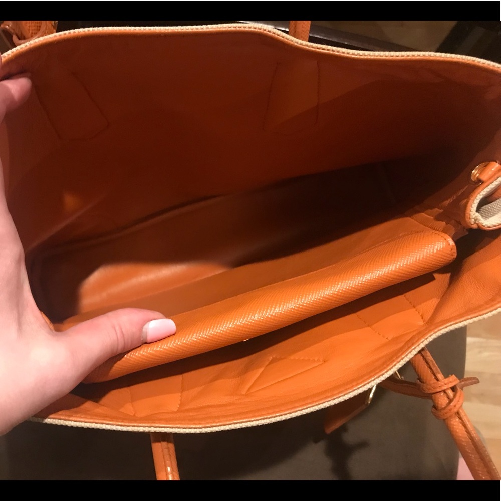 💯 Prada Double Saffiano Cuir & Canapa Medium Tote - Picture 6 of 8